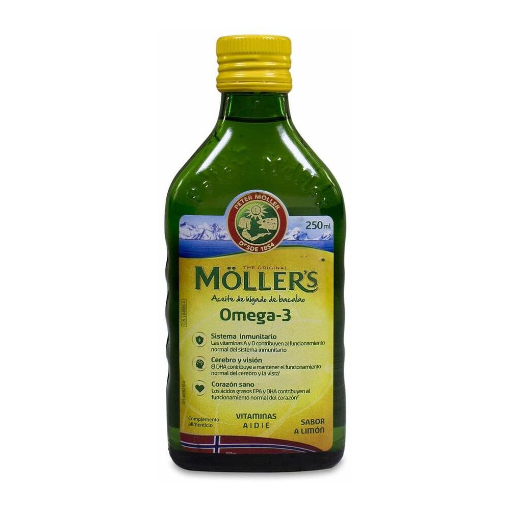 Möller'S Omega-3 Aceite De Hígado De Bacalao Sabor Limón, 250 Ml