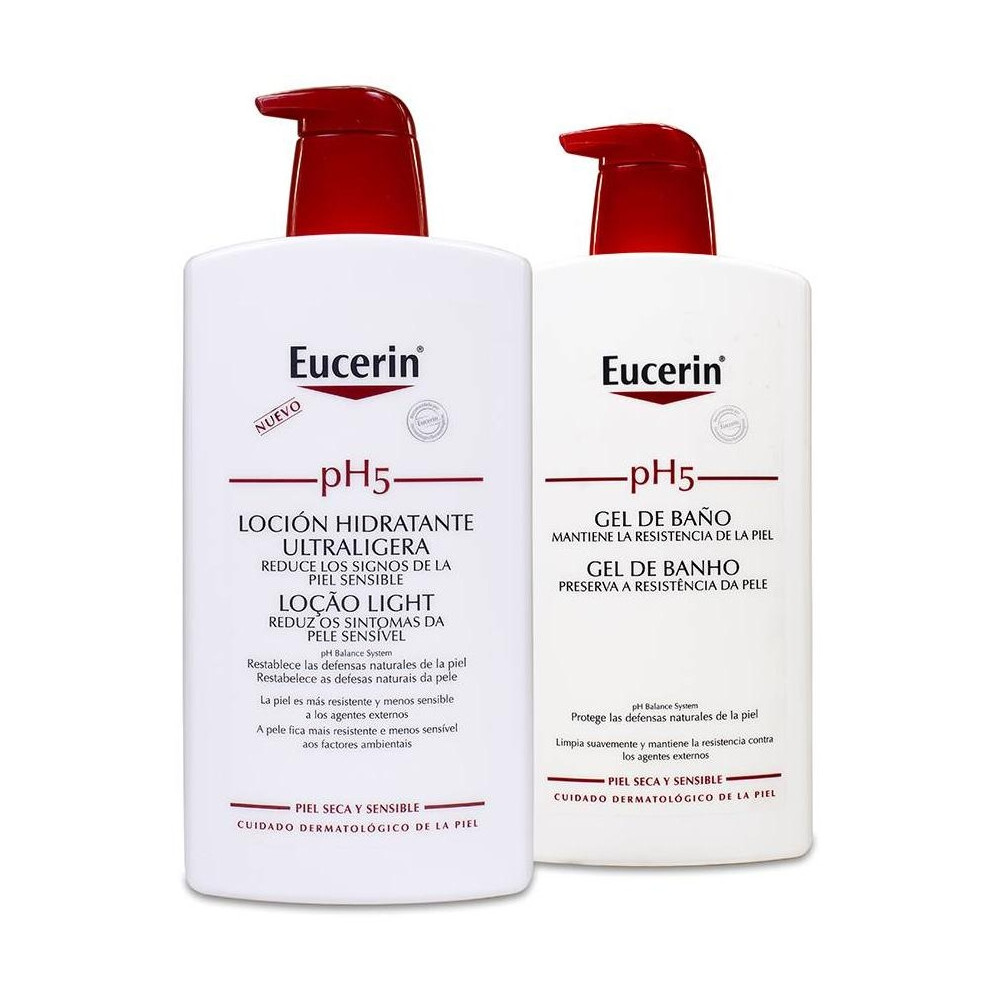 Pack Eucerin Ph5 Loción Hidratante Ultraligera + Gel Baño, 1000 Ml + 1000 Ml