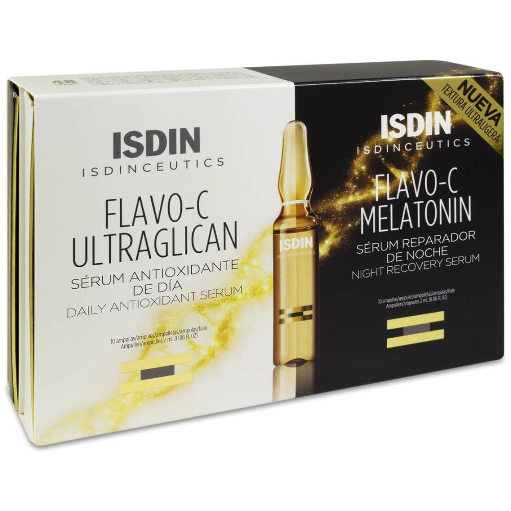 Isdinceutics Rutina Antioxidante Day Y Night Flavo-C Ultraglican + Flavo-C Melatonin, 10 Unidades + 10 Unidades