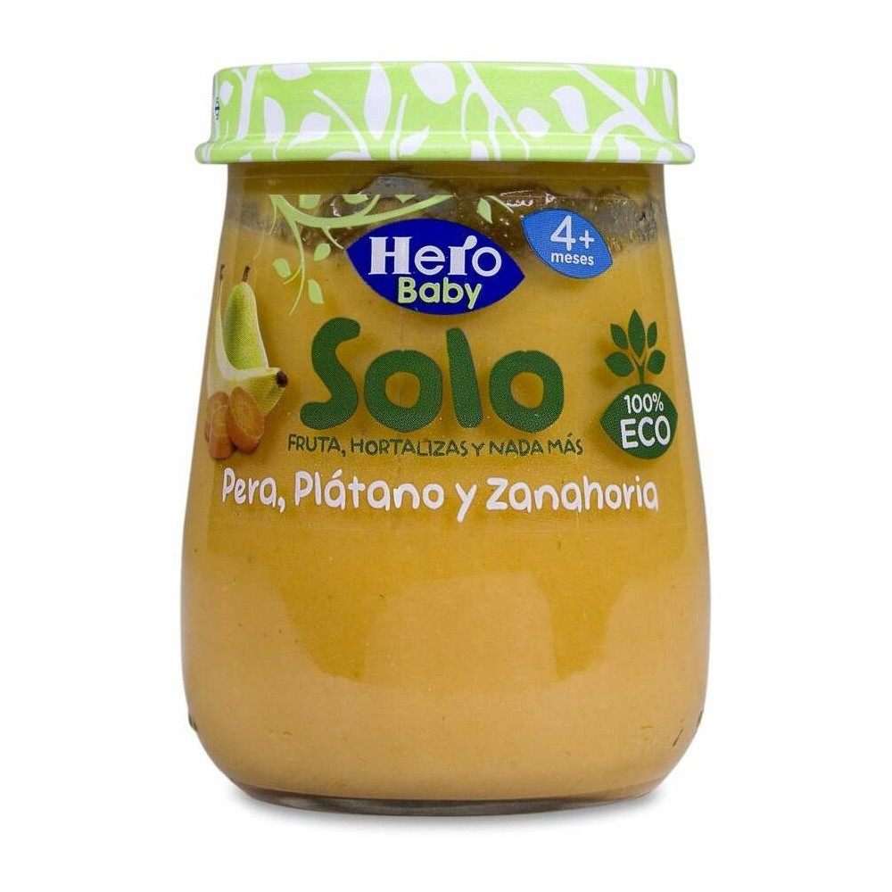 Hero Baby Solo Ecológico Pera Plátano Zanahorias 120G