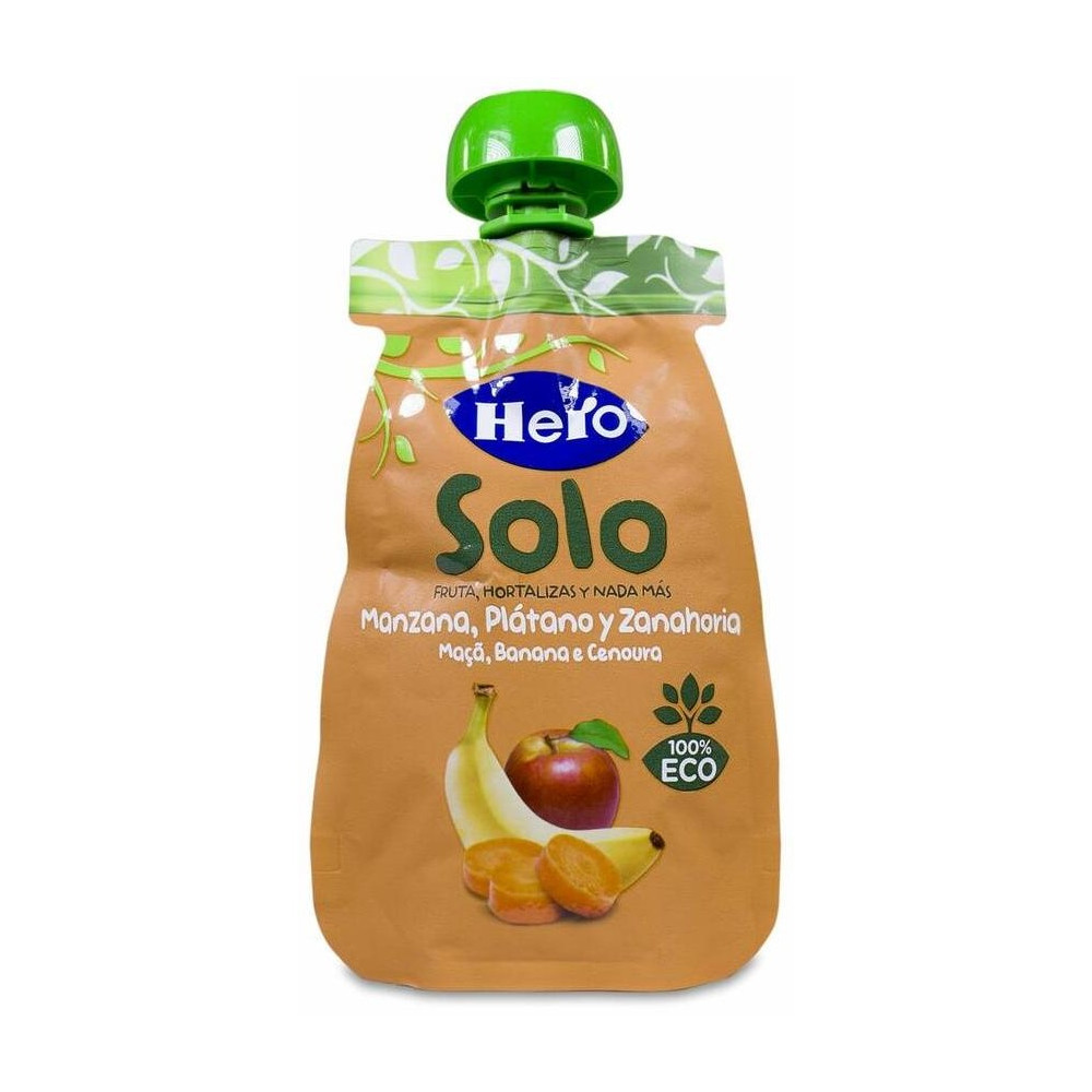 Hero Baby Solo Ecológico Manzana Plátano Y Zanahorias Bolsa 100G
