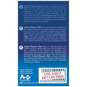 Control Pleasure Vibes Anillo Vibrador, 1 Ud