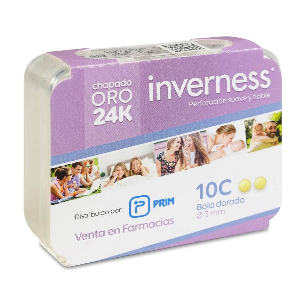 Prim Pendiente Inverness 10C Bola Dorada 24 K 3 Mm, 1 Unidad