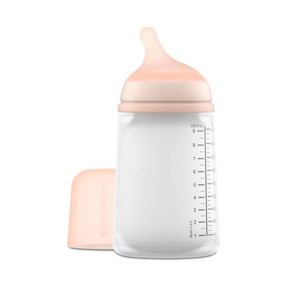 Suavinex Zero Zero Biberón Anticólicos 270 Ml Con Tetina De Flujo Medio, 1 Ud