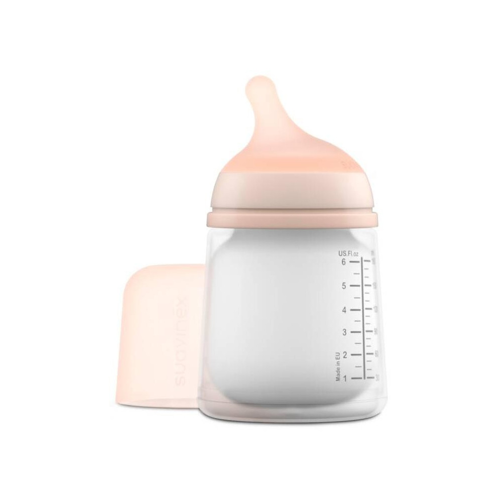 Suavinex Zero Zero Biberón Anticólicos 180 Ml Con Tetina De Flujo Adaptable, 1 Ud