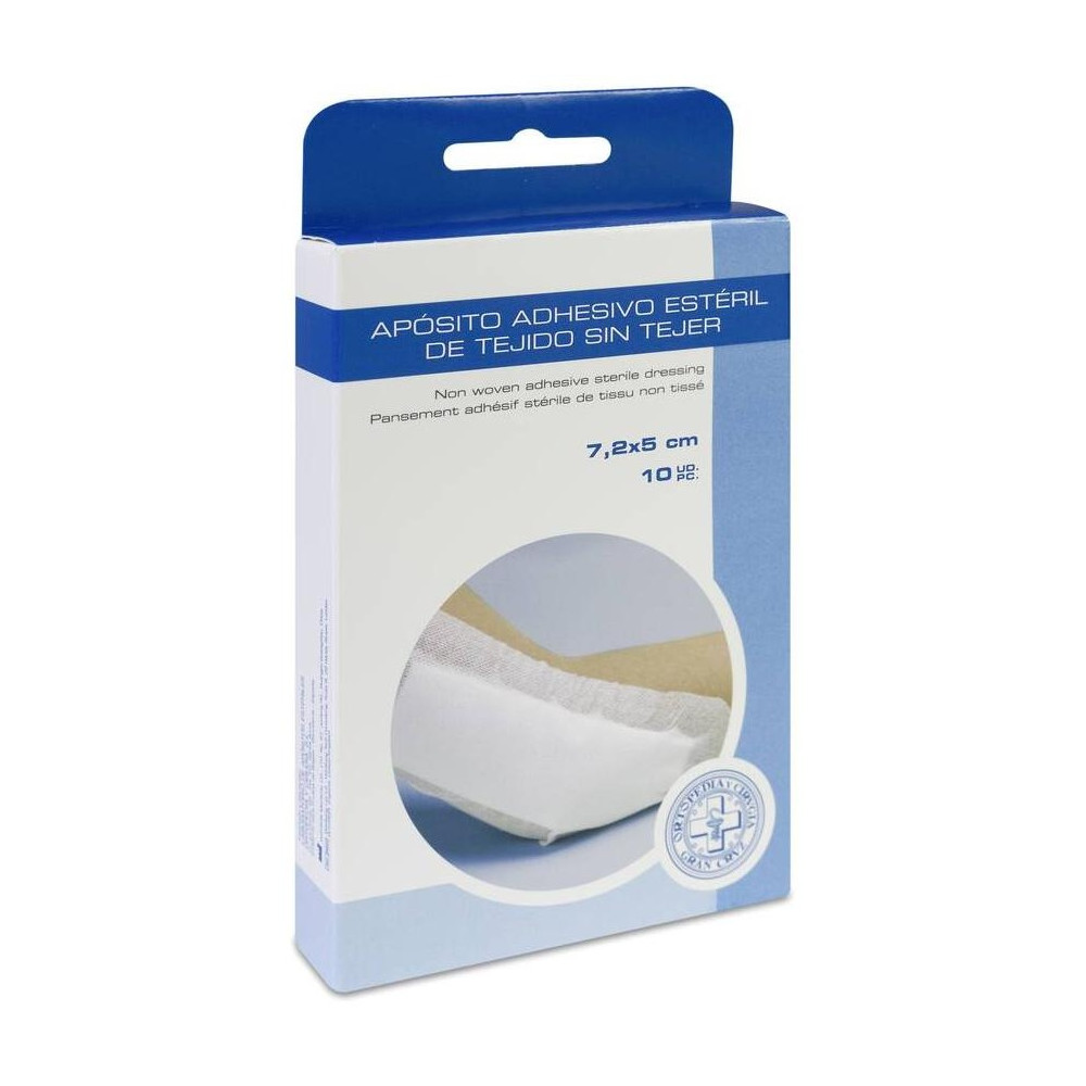 Gran Cruz Apósitos Adhesivos Tejido Sin Tejer 7,2X5Cm 10Uds