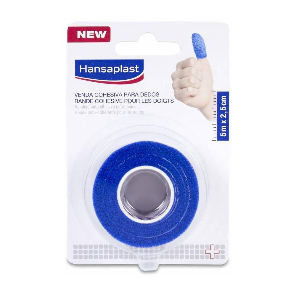 Hansaplast Venda Cohesiva Para Dedos Azul 5 M X 2,5 Cm, 1 Ud