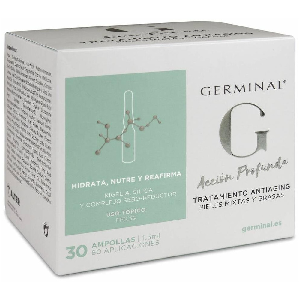 Germinal Acción Profunda Antiaging Pieles Mixtas Y Grasas, 30 Ampollas