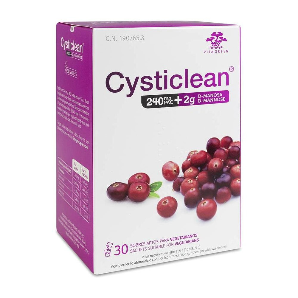 Cysticlean D-Manosa Con 240Mg Pac Y Arándano Rojo Sobres 30 U