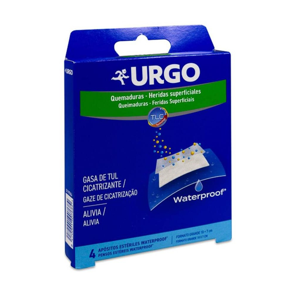 Urgo Apósitos Para Quemaduras Superficiales Resistentes Al Agua 10X7Cm 4U