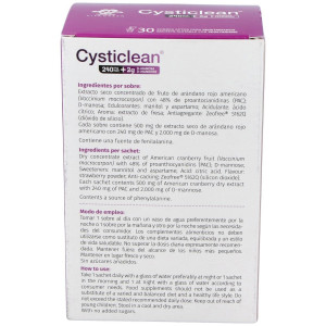 Cysticlean D-Manosa Con 240Mg Pac Y Arándano Rojo Sobres 30 U