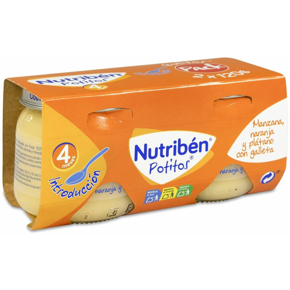 Nutribén Potito Introducción A La Merienda: Frutas Y Galletas. 2X120G