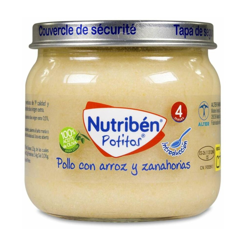 Nutriben Potito Inicio A La Carne Pollo Con Arroz Y Zanahorias 120 G
