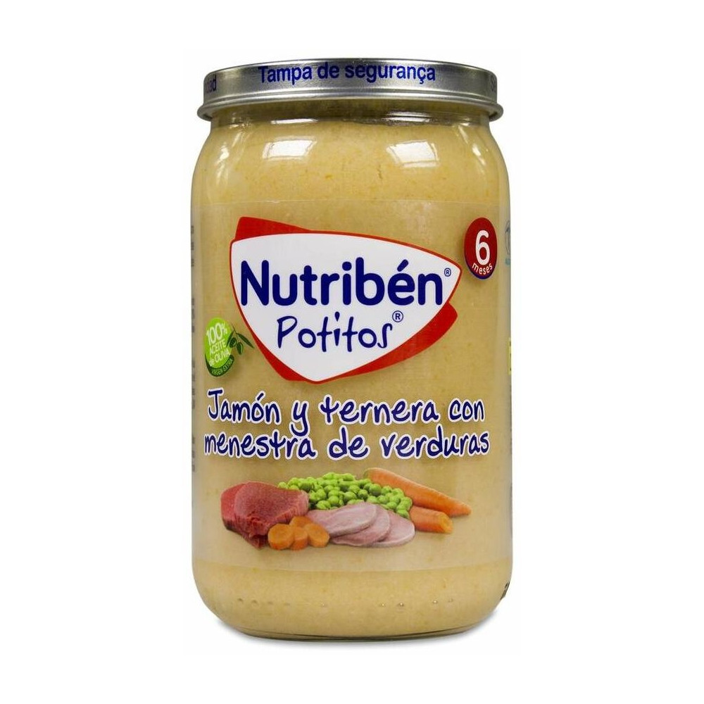 Nutribén Potitos Jamón Y Ternera Con Menestra De Verduras, 235 Gr