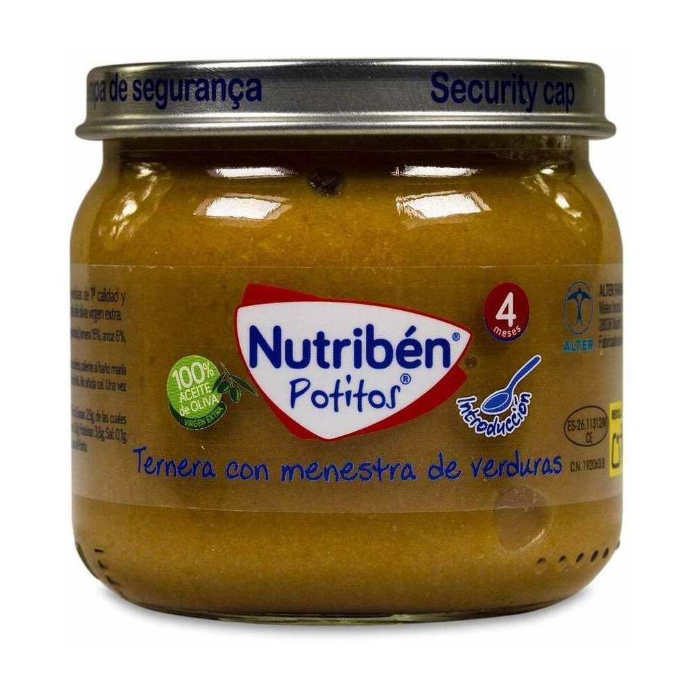 Nutribén Potitos Ternera Con Menestra De Verduras, 120 G