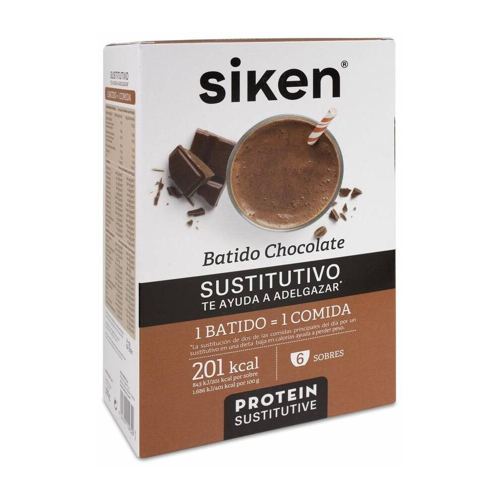 Siken Batido Sustitutivo De Chocolate, 6 Sobres