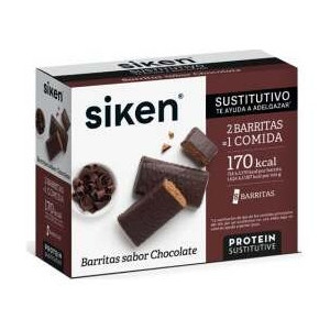 Siken Barritas Sustitutivas Sabor Chocolate, 8 Uds