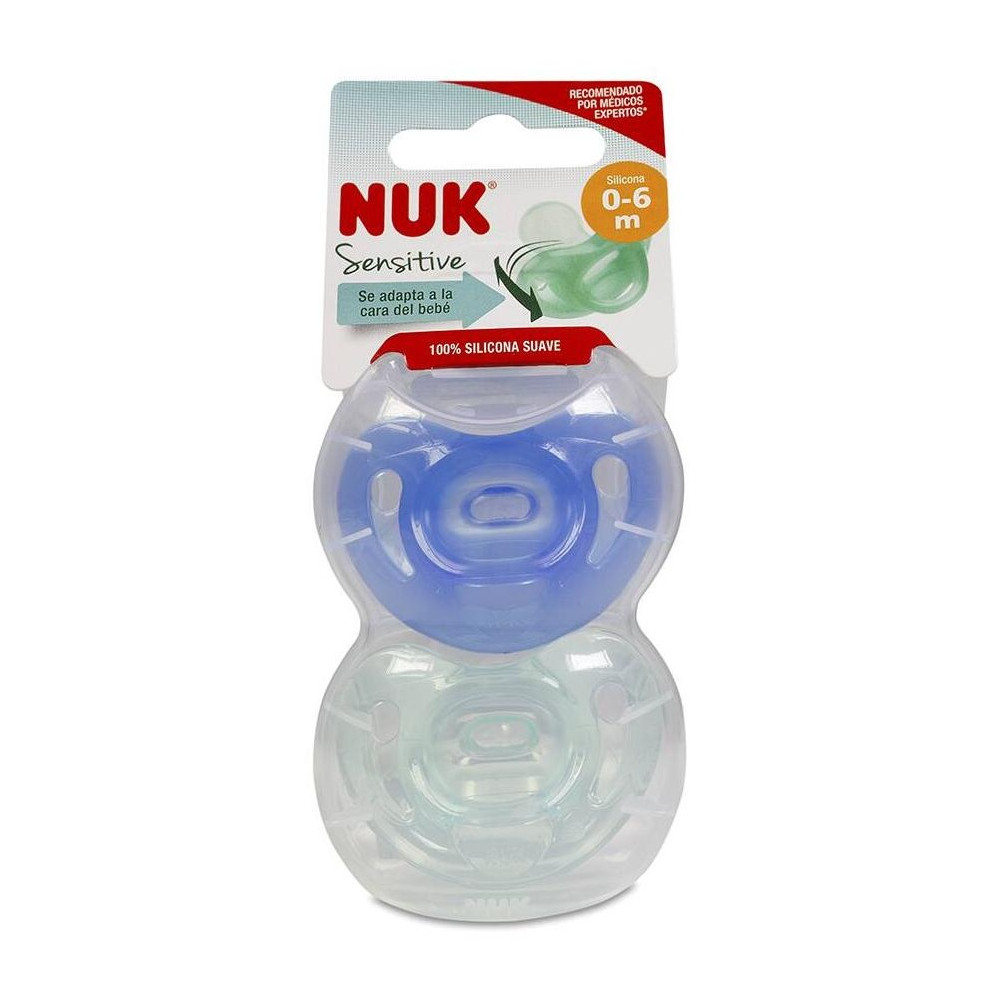 Nuk Chupete Sensitive Silicona 0-6 Meses, 2 Unidades