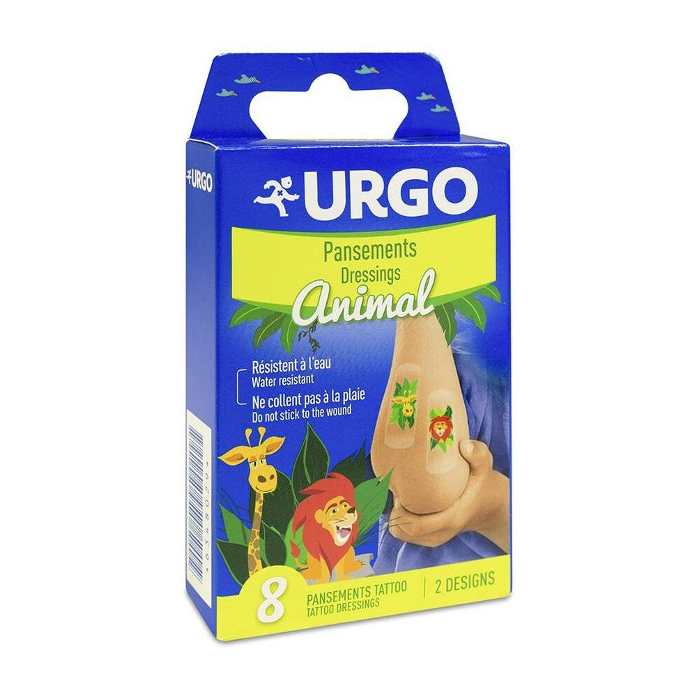 Urgo Apósitos Infantiles Animal Tattoo, 8 Unidades
