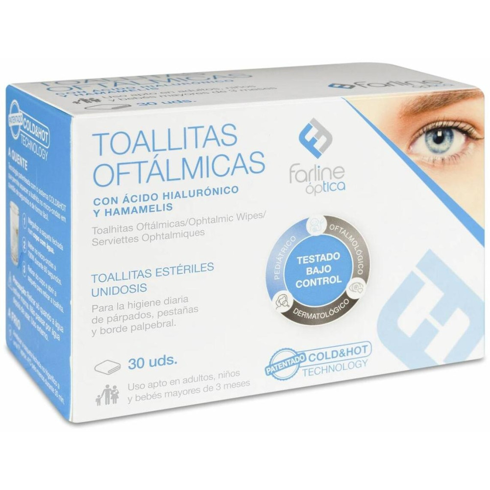 Farline Óptica Toallitas Oftalmológicas Ácido Hialurónico Cold Y Hot 30Uds