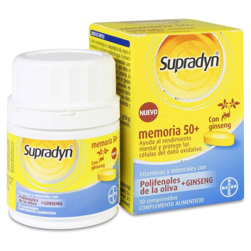 Bayer Supradyn Memory Para Mejorar El Rendimiento Mental 50+ Formato: 30 Comprimidos