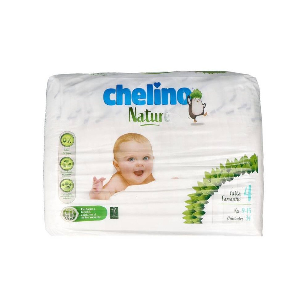 Chelino Nature Pañales Talla 4, 34 Unidades