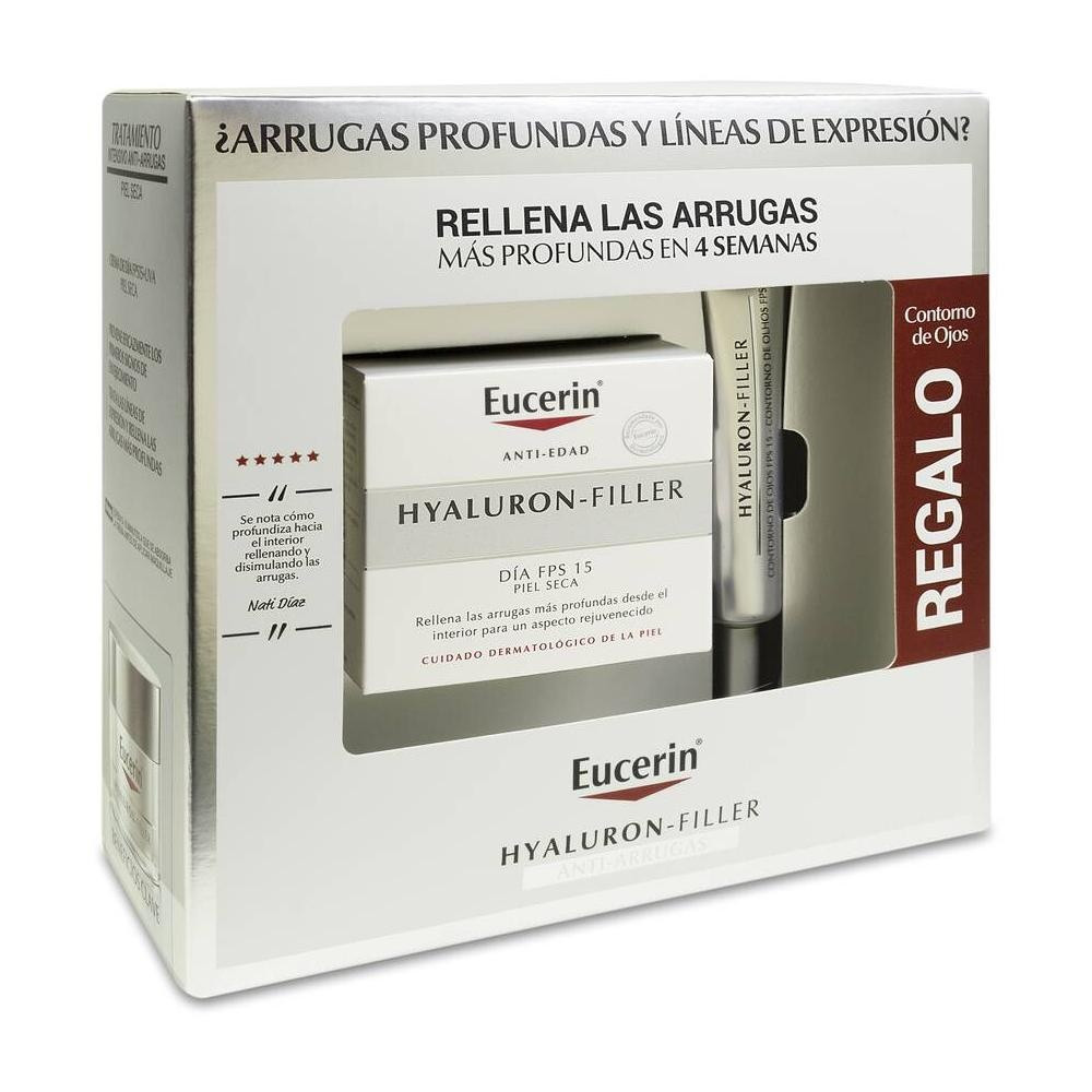 Pack Eucerin Hyaluron-Filler Crema De Día Piel Seca + Contorno De Ojos, 1 Ud