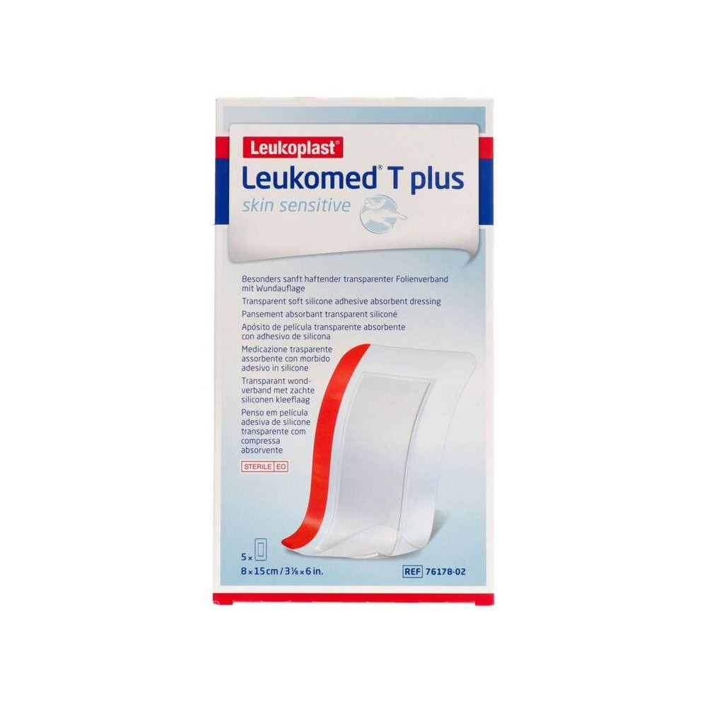 Leukomed T Plus Piel Sensible 8 X 15 Cm, 5 Unidades