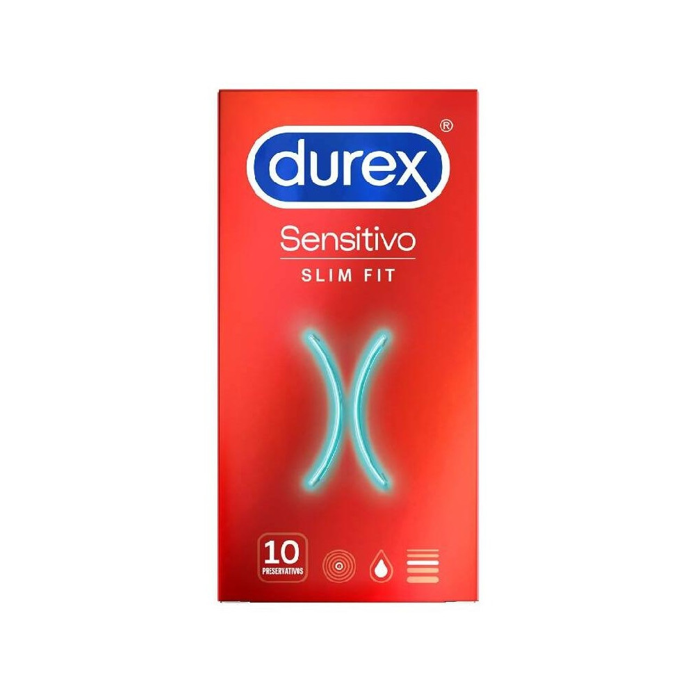 Durex Profiláctico Sensitive Slim Fit, 10 Unidades