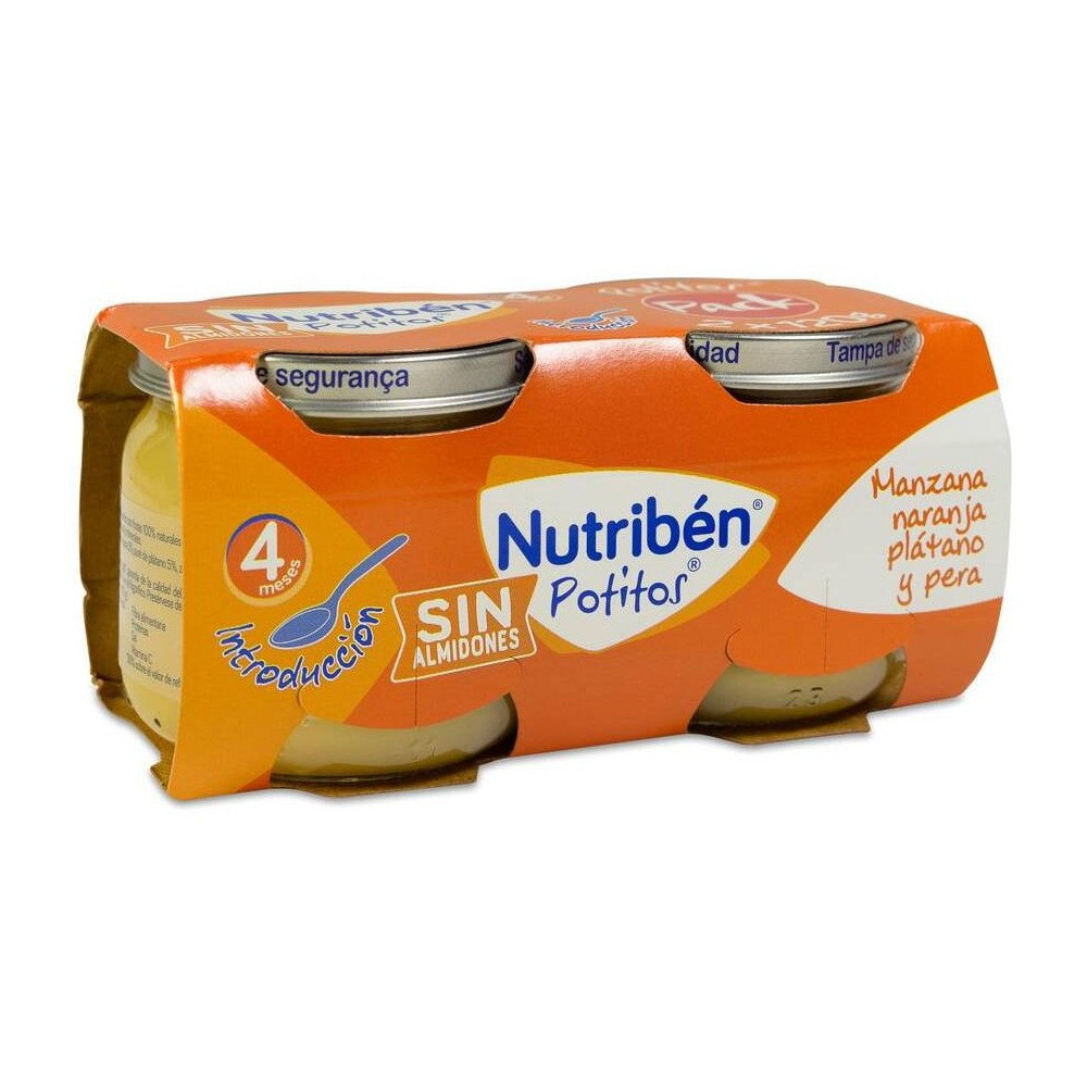 Nutribén Potito Introducción A Las Multifrutas Manzana, Naranja, Plátano 2X120G