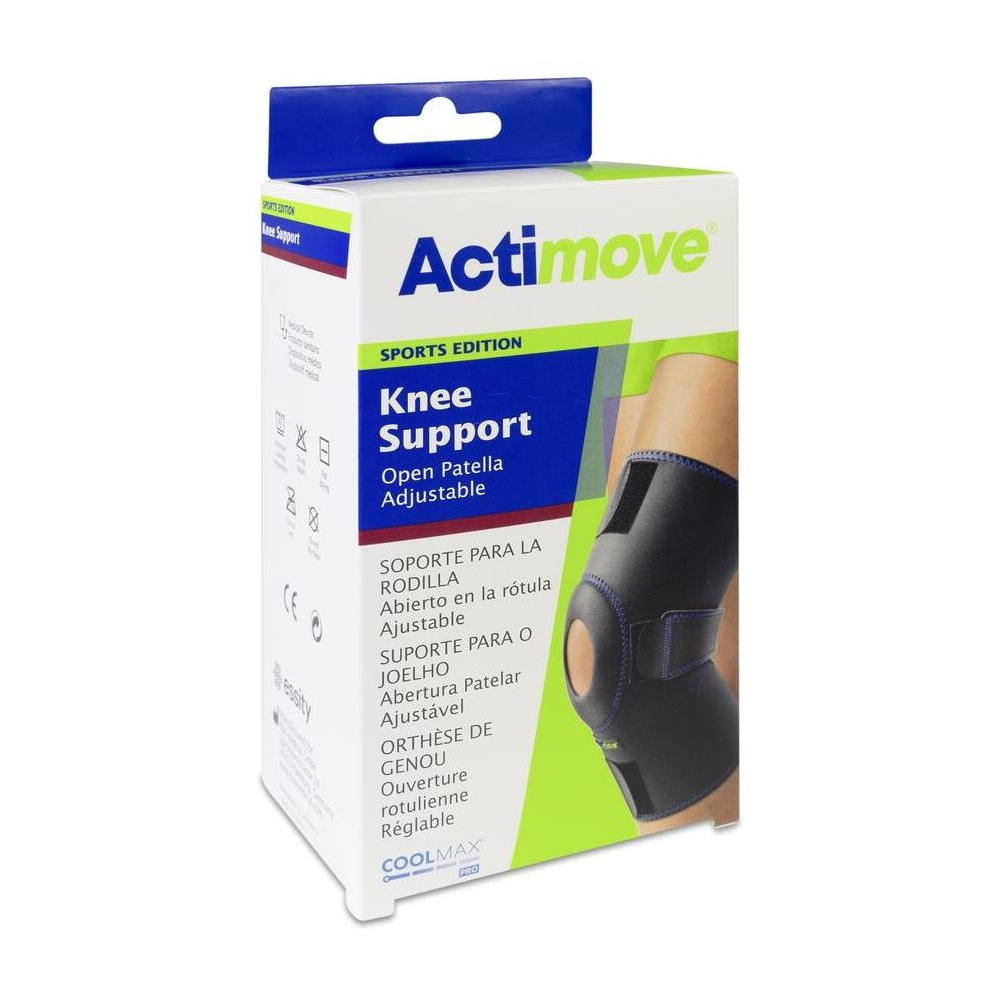 Actimove Rodillera Rótula Abierta Talla Única Negro, 1 Unidad