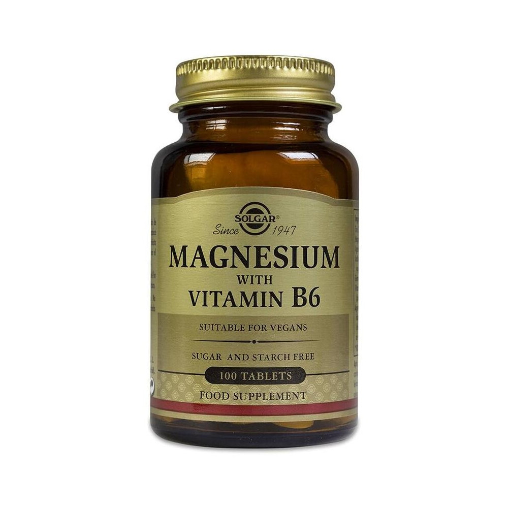 Solgar Magnesio + Vitamina B6, 100 Comprimidos