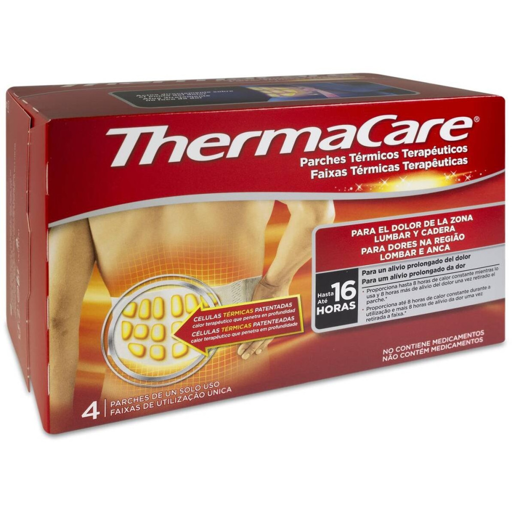 Thermacare Pareches Térmicos Terapeuticos Lumbar Cadera, 4 Unidades