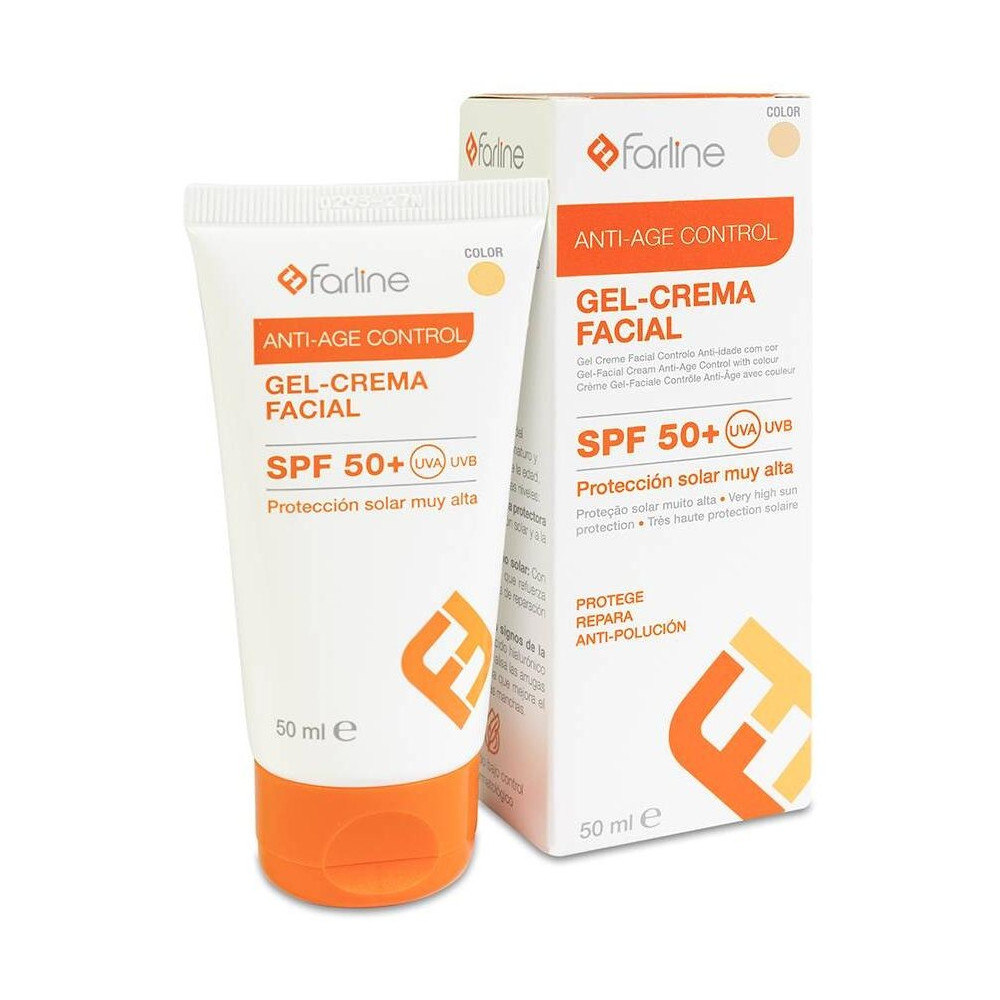 Farline Antiage Control Gel-Crema Facial Spf50+ Con Color, 50 Ml