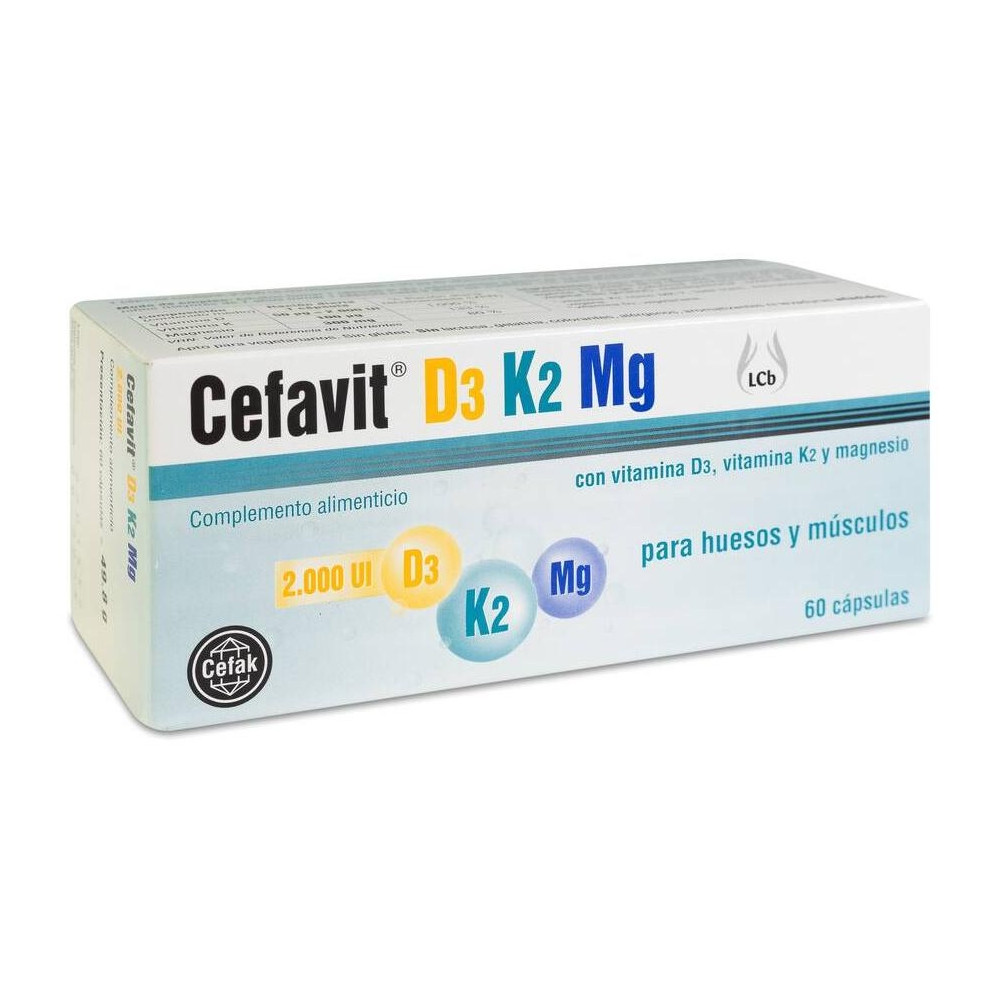 Cefavit Vitaminas D3 Y K2, 60 Cápsulas
