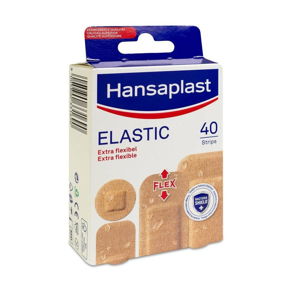 Hansplast Elastic Apósitos Surtido Diferentes Tamaños, 40 Uds