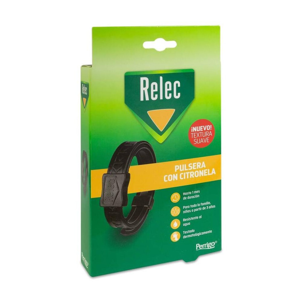 Relec Pulsera Antimosquitos Con Citronela Color Negro, 1 Unidad
