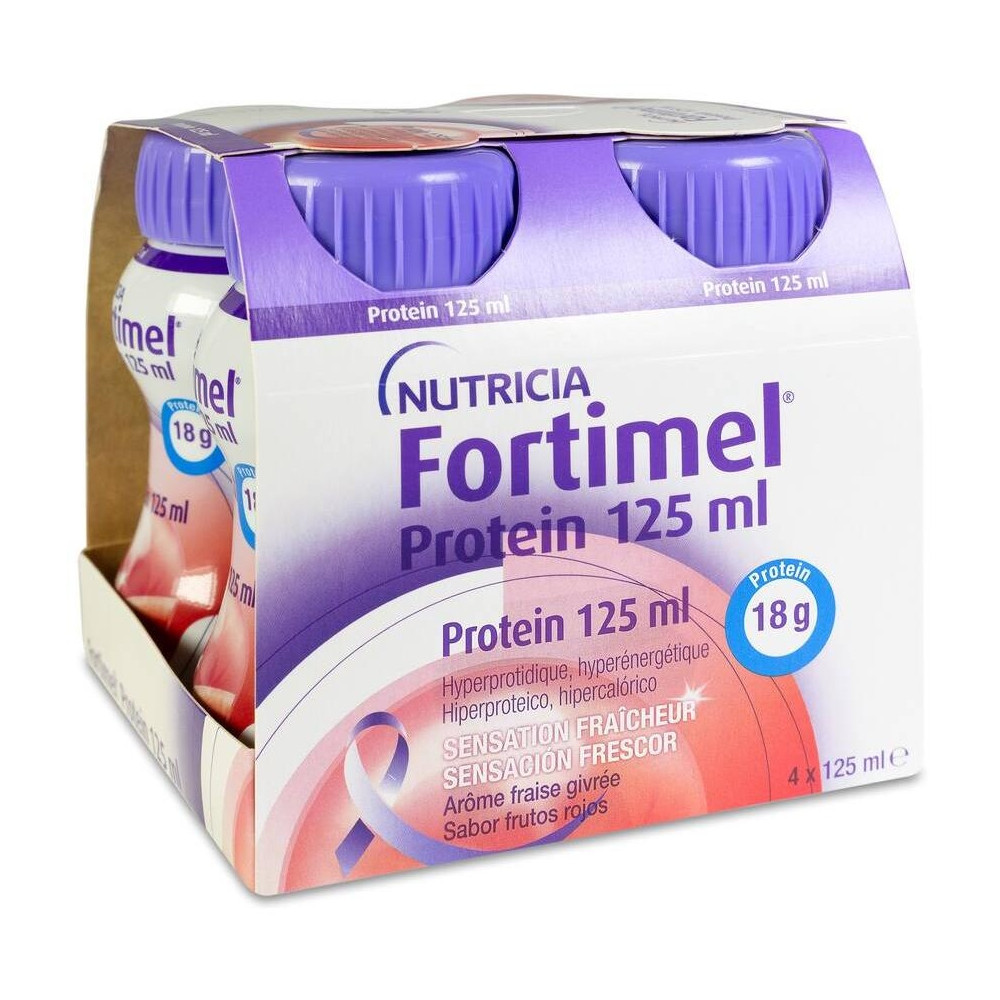 Nutricia Fortimel Protein Sabor Frutos Rojos, 4X125 Ml