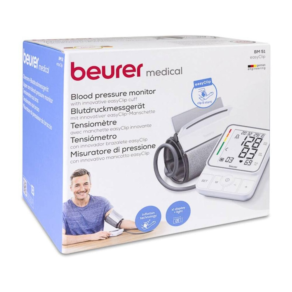 Beurer Tensiómetro De Brazo Bm 51 Easyclip, 1 Unidad