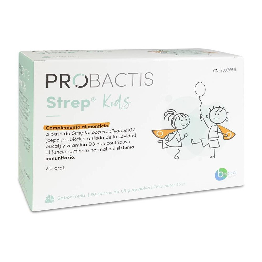 Botical Health Probactis Strep Kids 30 Sobres Con Sabor A Fresa