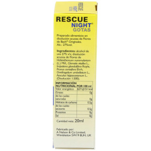 Bach Original Flower Remedy Gotas Naturales Para Relajarse Y Dormir Rescue Night 20Ml