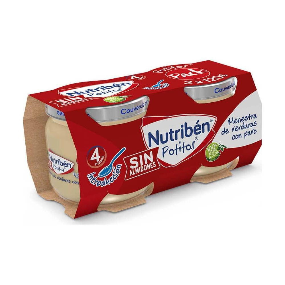Nutriben Potitos Introducción A La Carne: Menestra De Verduras Con Pavo 2X120G