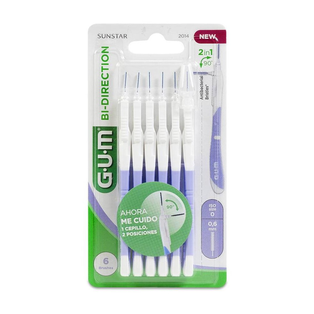 Sunstar Gum Bi-Direction Xs Cepillo Interdental 0.6 Mm, 6 Unidades