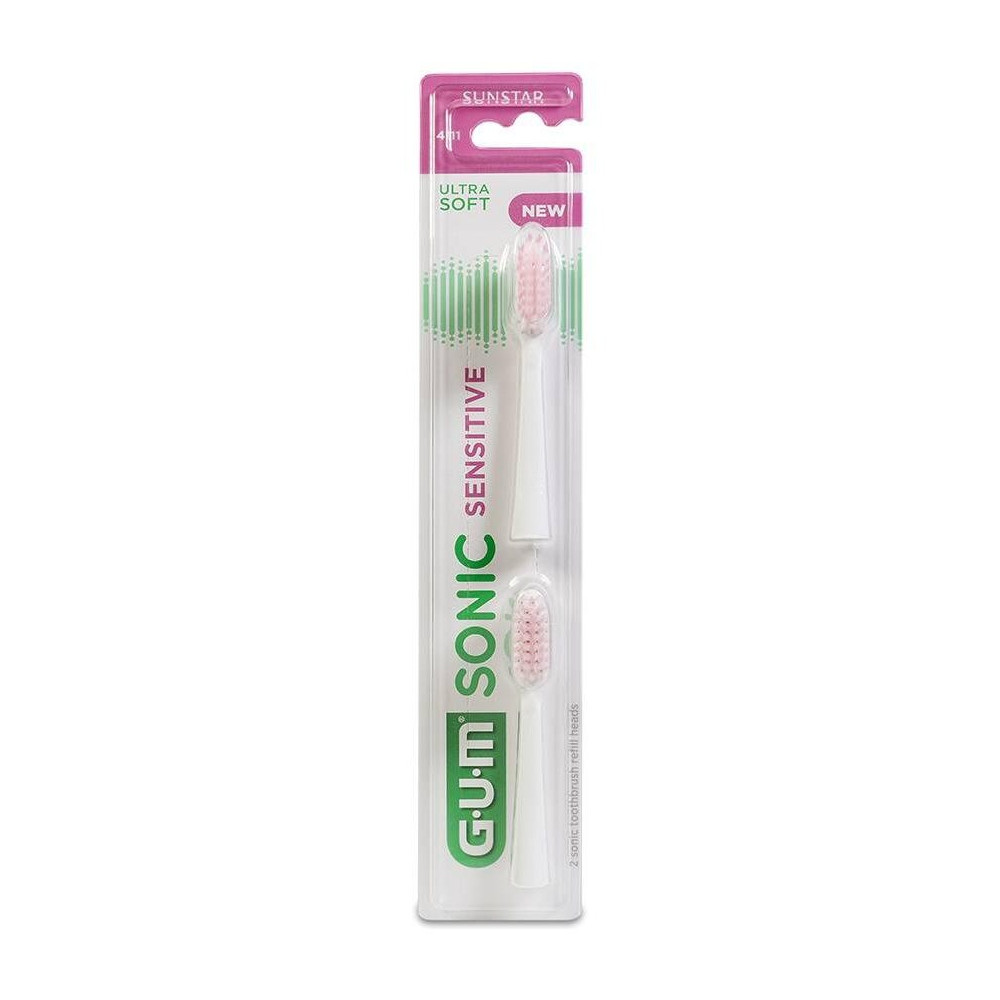 Sunstar Cepillo Gum Sonic Sensitive Recambio, 2 Unidades