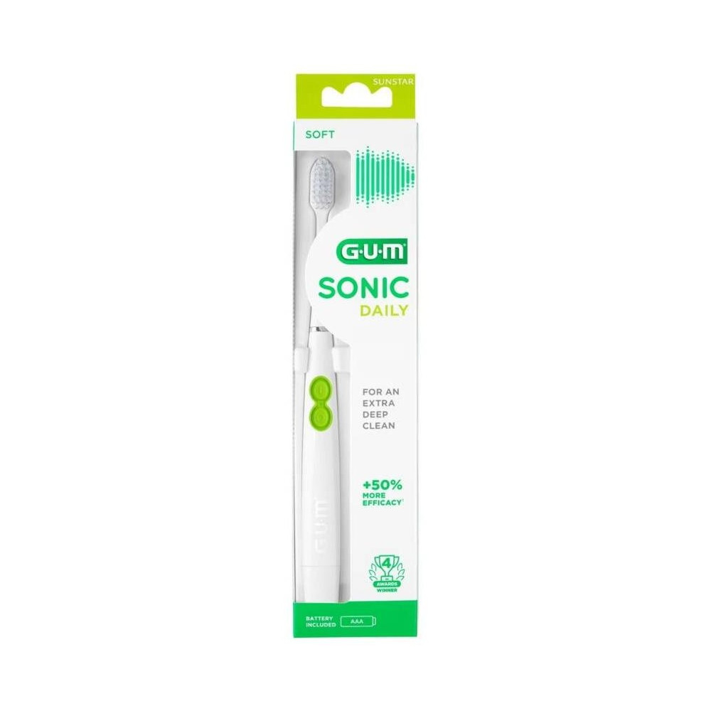 Sunstar Cepillo Gum Sonic Daily Blanco, 1 Unidad