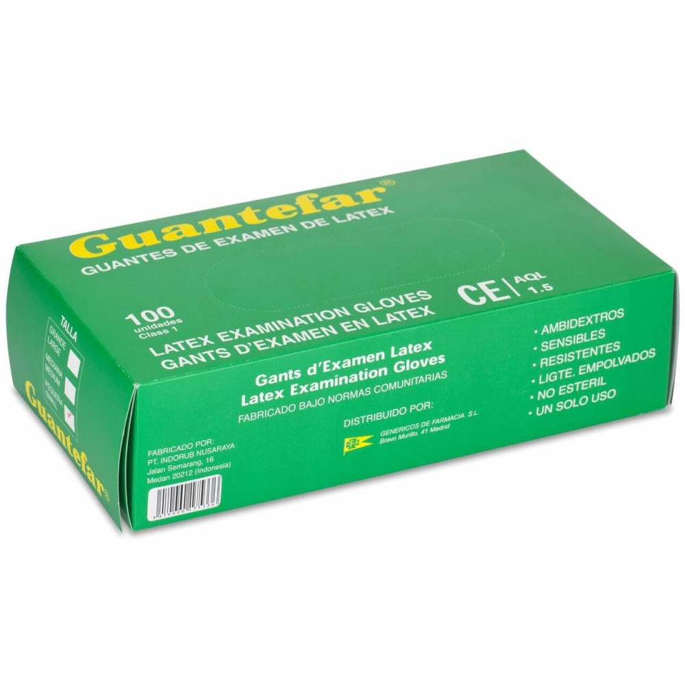 Guantefar Guantes Látex Talla Grande 100Uds