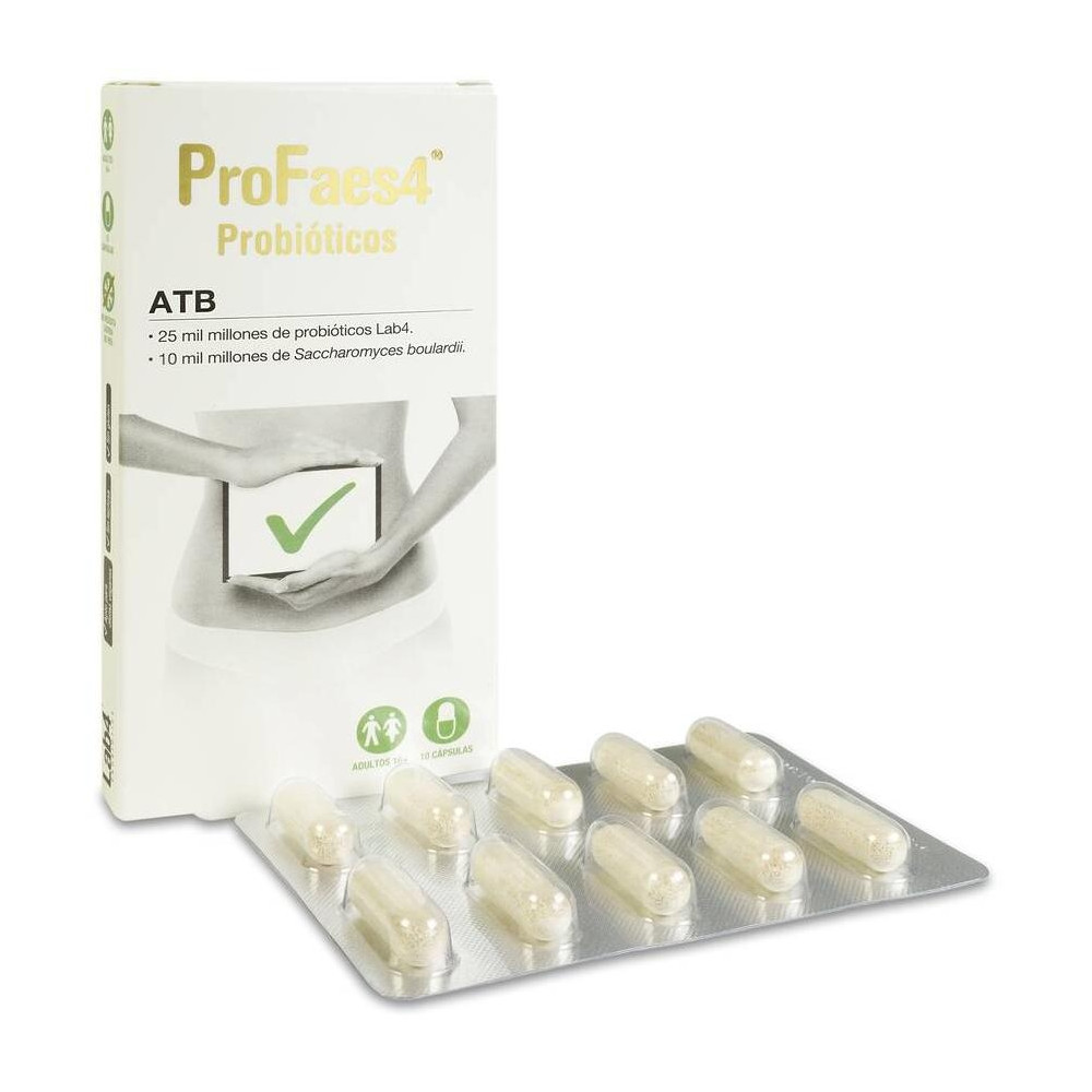 Profaes4 Suplemento Atb Con Probióticos Para La Microbiota Intestinal 10 Cápsulas