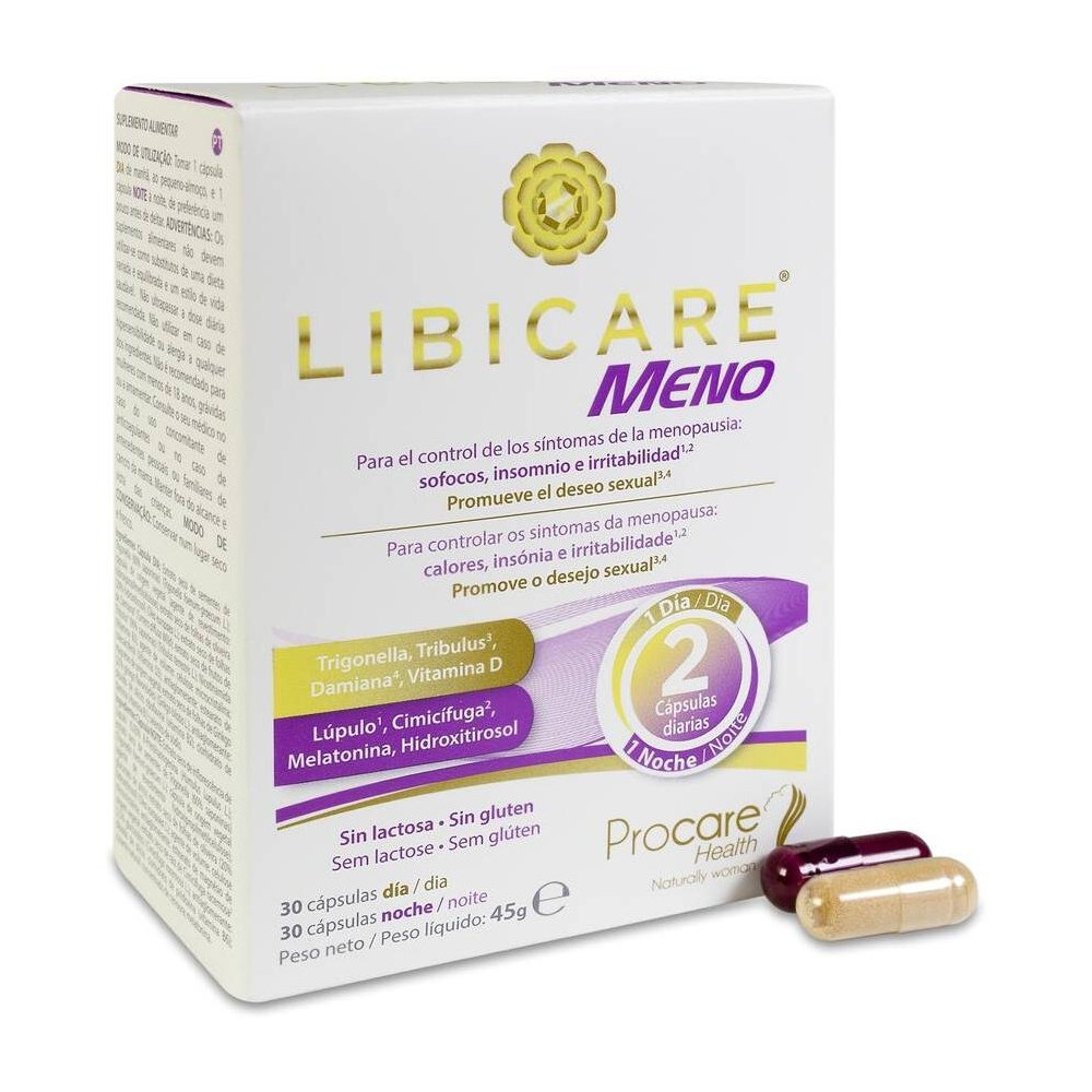 Procare Libicare Meno Suplemento Dietético En Cápsulas Día Y Noche.