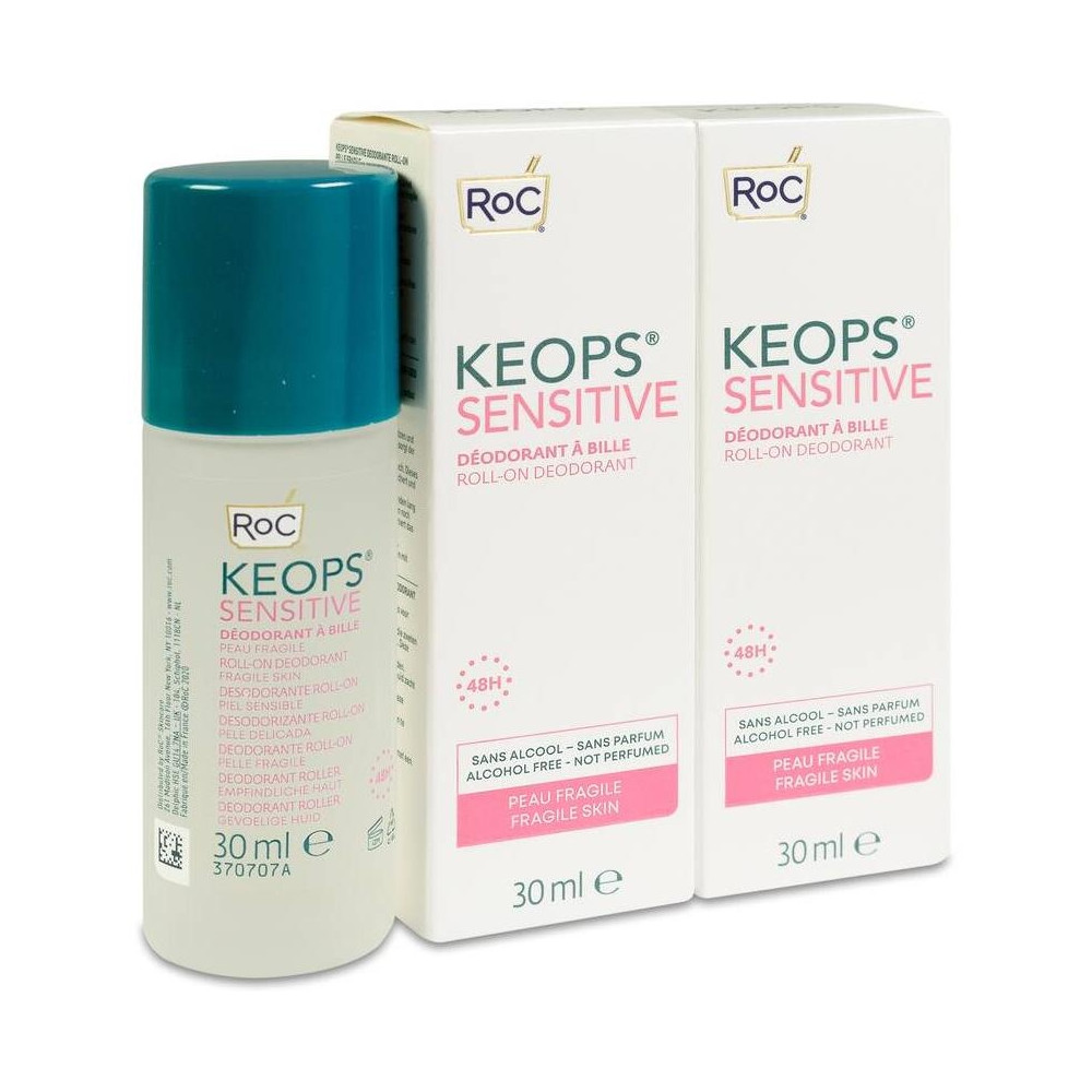 Pack Roc Keops Desodorante Roll On Piel Sensible, 2 Unidades X 30 Ml