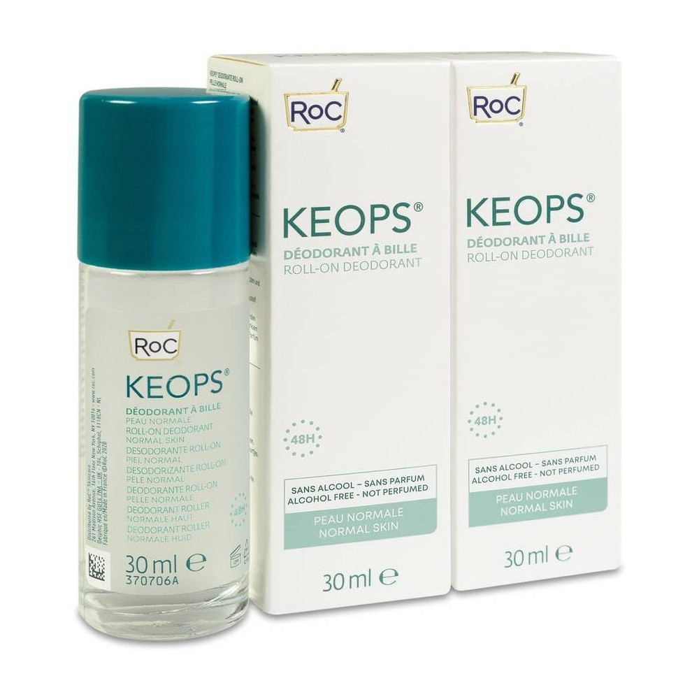 Pack Roc Keops Desodorante Roll On Piel Normal, 2 Unidades X 30 Ml